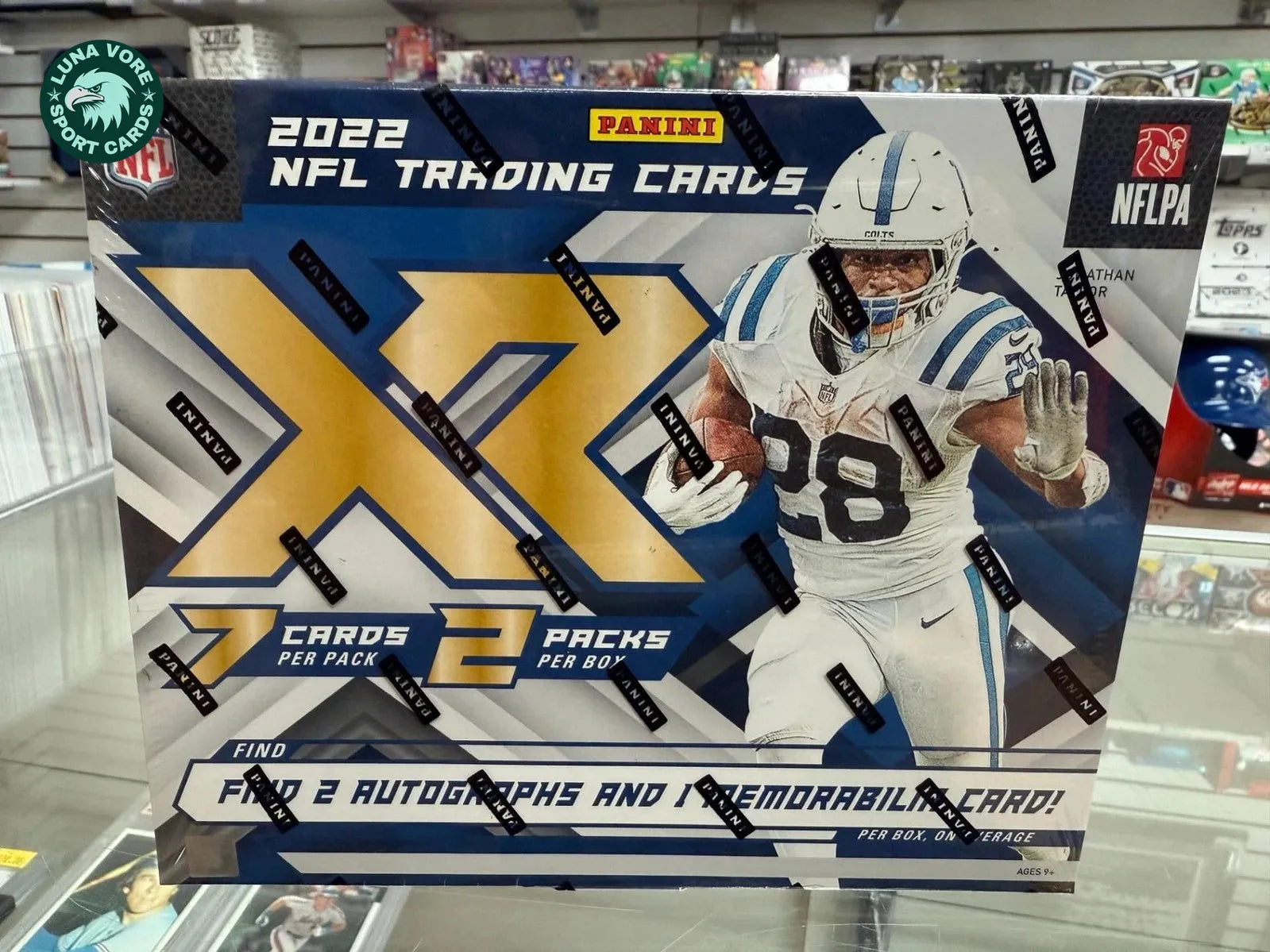 s-l1600_41 2022 Panini XR Football HOBBY BOX 2 Autographs & 1 Mem. Factory Sealed - Image 1