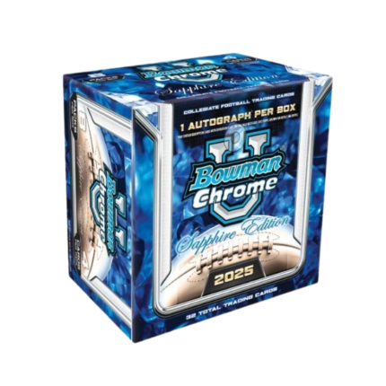 2025 Bowman Chrome University Football Sapphire Edition Hobby 10 Box Case