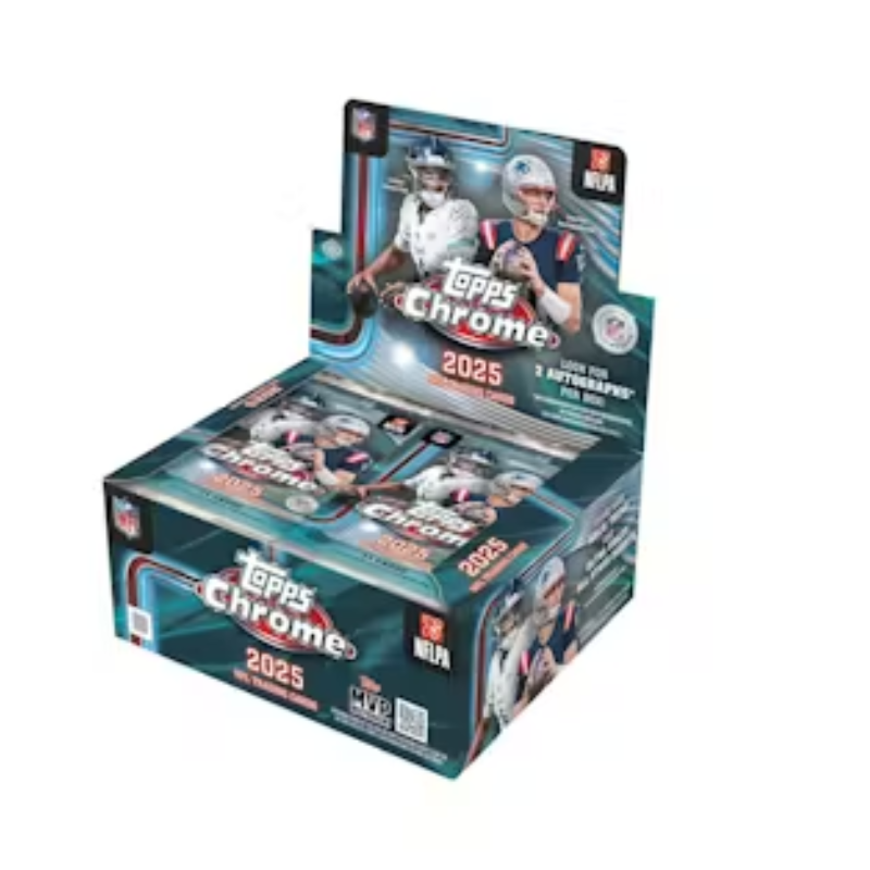 resizingforshopify-2026-04-13T104002.804 2025 Topps Chrome Football Jumbo Hobby 8 Box Case - Image 1