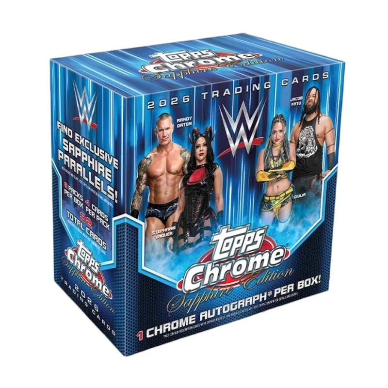resizingforshopify-2026-05-15T122630.197 2026 Topps Chrome WWE Hobby Sapphire 10 Box Case - Image 1